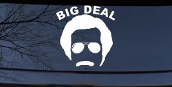 Big Deal Hair And Mustache Funny Car or Truck Window Decal Sticker