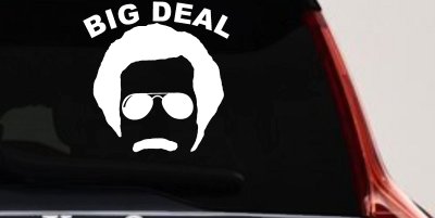 Big Deal Hair And Mustache Funny Car or Truck Window Vinyl Decal Sticker