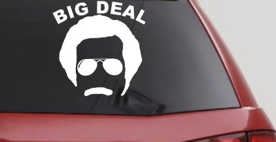 Big Deal Hair And Mustache Funny Car or Truck Window Vinyl Decal Sticker
