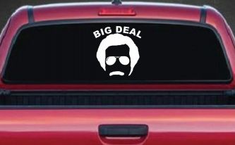Big Deal Hair And Mustache Funny Car or Truck Window Decal Sticker