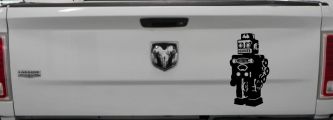 Retro Robot Sci Fi Car or Truck Window Decal Sticker (Black)