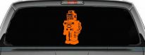 Retro Robot Sci Fi Car or Truck Window Decal Sticker (Orange)