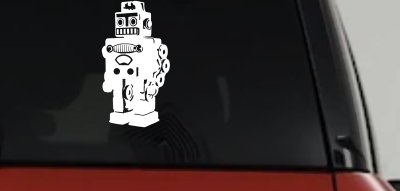 Retro Robot Sci Fi Car or Truck Window Vinyl Decal Sticker