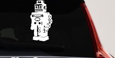 Retro Robot Sci Fi Car or Truck Window Vinyl Decal Sticker