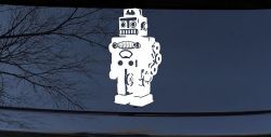 Retro Robot Sci Fi Car or Truck Window Decal Sticker