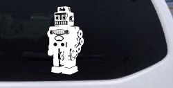 Retro Robot Sci Fi Car or Truck Window Decal Sticker