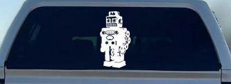 Retro Robot Sci Fi Car or Truck Window Decal Sticker
