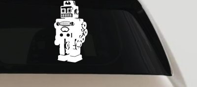 Retro Robot Sci Fi Car or Truck Window Vinyl Decal Sticker