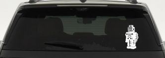 Retro Robot Sci Fi Car or Truck Window Decal Sticker (White)