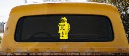 Retro Robot Sci Fi Car or Truck Window Decal Sticker (Yellow)