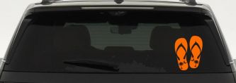 Palmetto Palm Tree And Moon Flip Flops Car or Truck Window Decal Sticker (Orange)