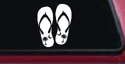 Palmetto Palm Tree And Moon Flip Flops Car or Truck Window Decal Sticker