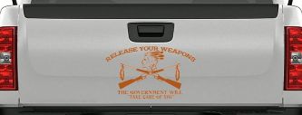 Native American Indian Release Your Weapons Guns 2nd Amendment Car or Truck Window Decal Sticker (Nut Brown)