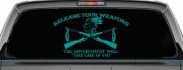 Native American Indian Release Your Weapons Guns 2nd Amendment Car or Truck Window Decal Sticker (Turquoise)