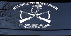 Native American Indian Release Your Weapons Guns 2nd Amendment Car or Truck Window Decal Sticker