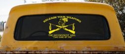 Native American Indian Release Your Weapons Guns 2nd Amendment Car or Truck Window Decal Sticker (Yellow)
