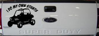 I Do My Own Stunts UTV Side By Side Off Road Car or Truck Window Decal Sticker (Black)