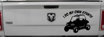 I Do My Own Stunts UTV Side By Side Off Road Car or Truck Window Decal Sticker (Black)