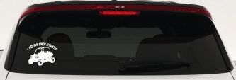 I Do My Own Stunts UTV Side By Side Off Road Car or Truck Window Decal Sticker (White)