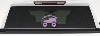 I Do My Own Stunts Jeep Off Road Car or Truck Window Decal Sticker (Lilac)