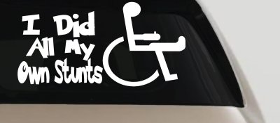 I Did All My Own Stunts Wheelchair Funny Car or Truck Window Vinyl Decal Sticker