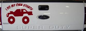 I Do My Own Stunts Truck Off Road Car or Truck Window Decal Sticker (Burgundy)