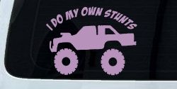 I Do My Own Stunts Truck Off Road Car or Truck Window Decal Sticker (Lilac)
