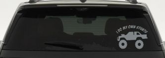 I Do My Own Stunts Truck Off Road Car or Truck Window Decal Sticker (Telegrey)