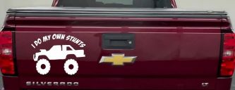I Do My Own Stunts Truck Off Road Car or Truck Window Decal Sticker (White)