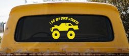 I Do My Own Stunts Truck Off Road Car or Truck Window Decal Sticker (Yellow)