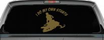 I Do My Own Stunts Snowmobile Moto Sports Car or Truck Window Vinyl Decal Sticker (Gold)