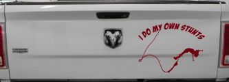 I Do My Own Stunts Bungee Jump Sports Car or Truck Window Decal Sticker (Burgundy)