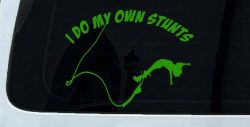 I Do My Own Stunts Bungee Jump Sports Car or Truck Window Decal Sticker (Lime)