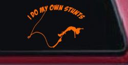 I Do My Own Stunts Bungee Jump Sports Car or Truck Window Vinyl Decal Sticker (Orange)