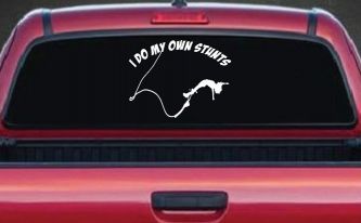 I Do My Own Stunts Bungee Jump Sports Car or Truck Window Decal Sticker