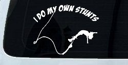 I Do My Own Stunts Bungee Jump Sports Car or Truck Window Decal Sticker