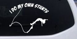 I Do My Own Stunts Bungee Jump Sports Car or Truck Window Decal Sticker