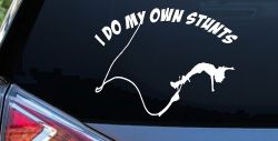 I Do My Own Stunts Bungee Jump Sports Car or Truck Window Decal Sticker