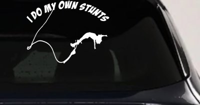 I Do My Own Stunts Bungee Jump Sports Car or Truck Window Vinyl Decal Sticker