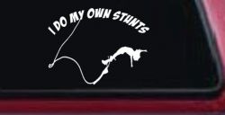 I Do My Own Stunts Bungee Jump Sports Car or Truck Window Decal Sticker