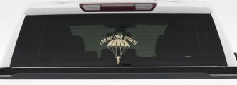 I Do My Own Stunts Skydiving Sports Car or Truck Window Decal Sticker (Desert Sand)