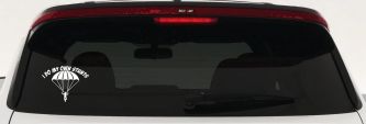I Do My Own Stunts Skydiving Sports Car or Truck Window Decal Sticker (White)