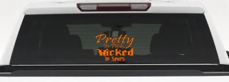 Pretty In Pink Wicked In Spurs Cowgirl Country Farm Ranch Rodeo  Car or Truck Window Decal Sticker (Orange)