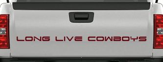 Long Live Cowboys  Western Farm Ranch Rodeo Car or Truck Window Decal Sticker (Purple Red)