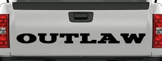 Outlaw Biker Car or Truck Window Decal Sticker (Matte Black)