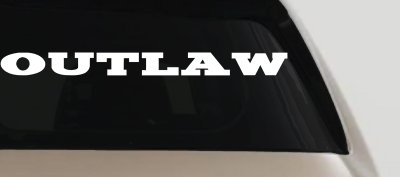 Outlaw Biker Car or Truck Window Vinyl Decal Sticker