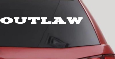 Outlaw Biker Car or Truck Window Vinyl Decal Sticker