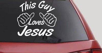 This Guy Loves Jesus God Christian Car or Truck Window Vinyl Decal Sticker