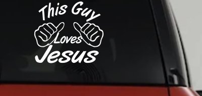 This Guy Loves Jesus God Christian Car or Truck Window Vinyl Decal Sticker