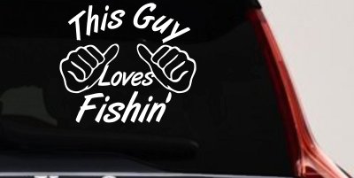 This Guy Loves Fishing Car or Truck Window Vinyl Decal Sticker